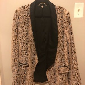 Free People Snakeskin Boyfriend Blazer